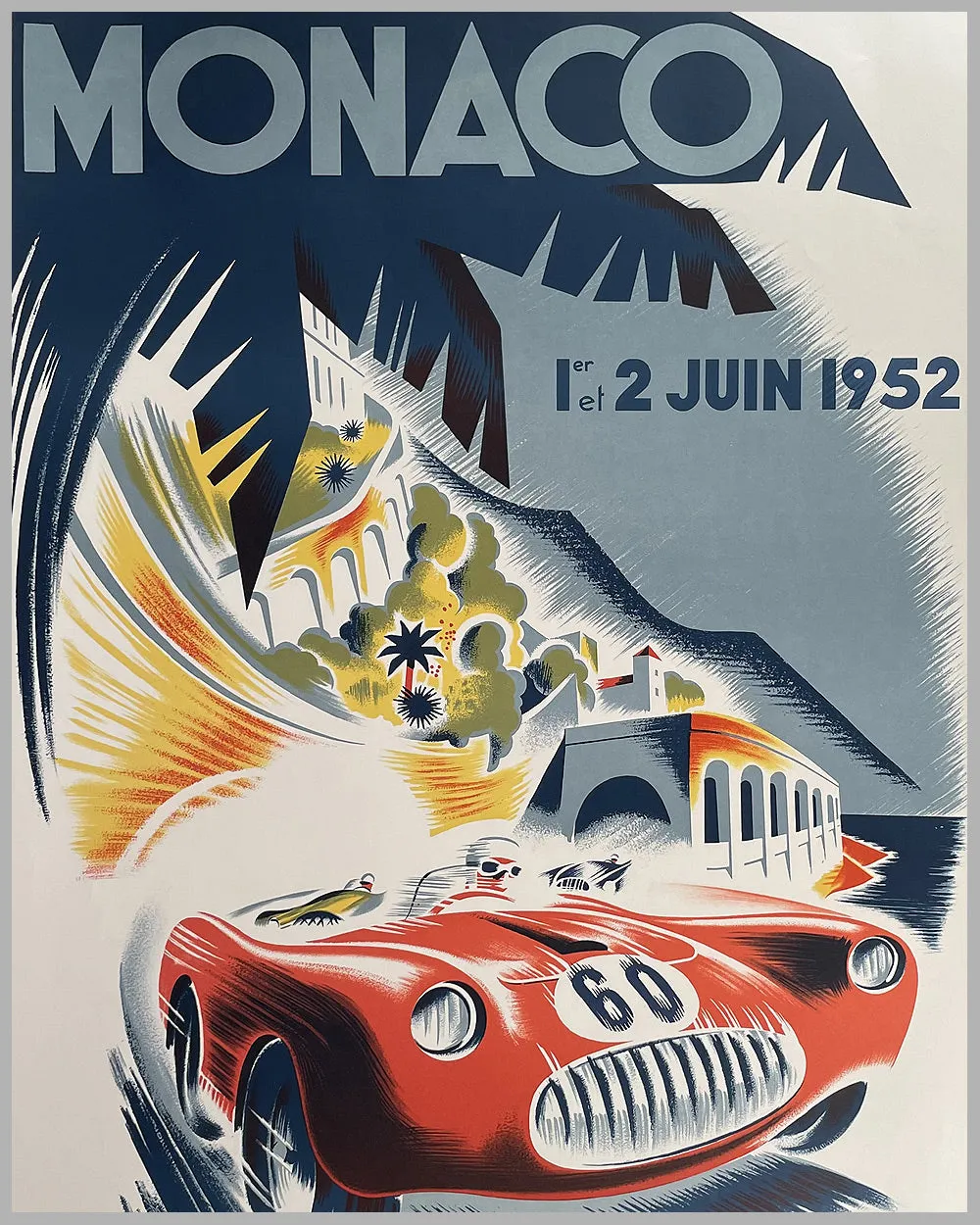 1952 Grand Prix of Monaco poster by B. Minne