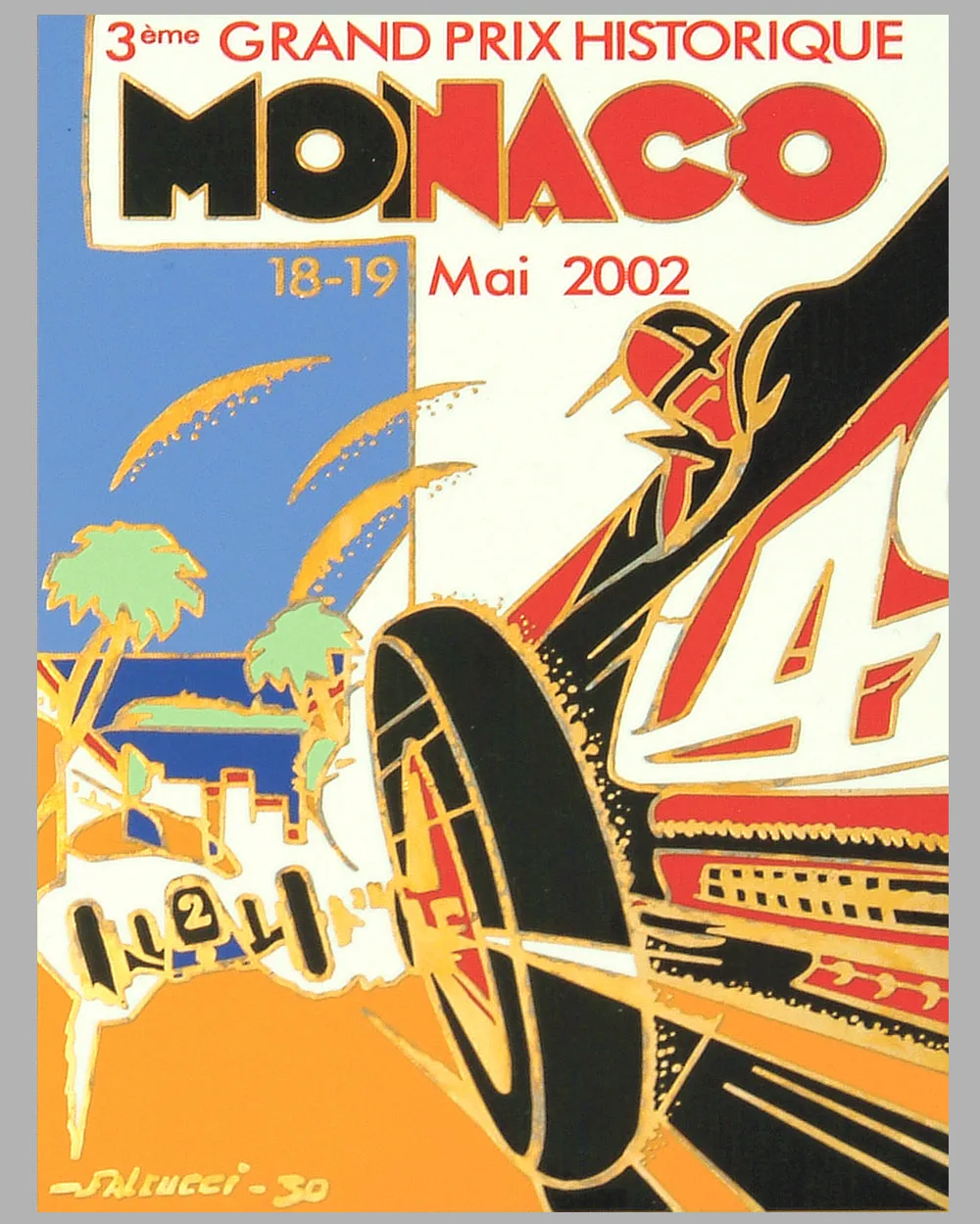 2002 Grand Prix Historique Monaco participant's wall plaque by Falcucci