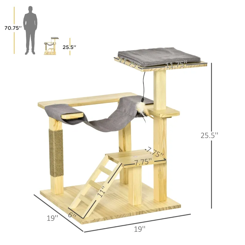 25.5" Cat Tree Activity Center - Natural