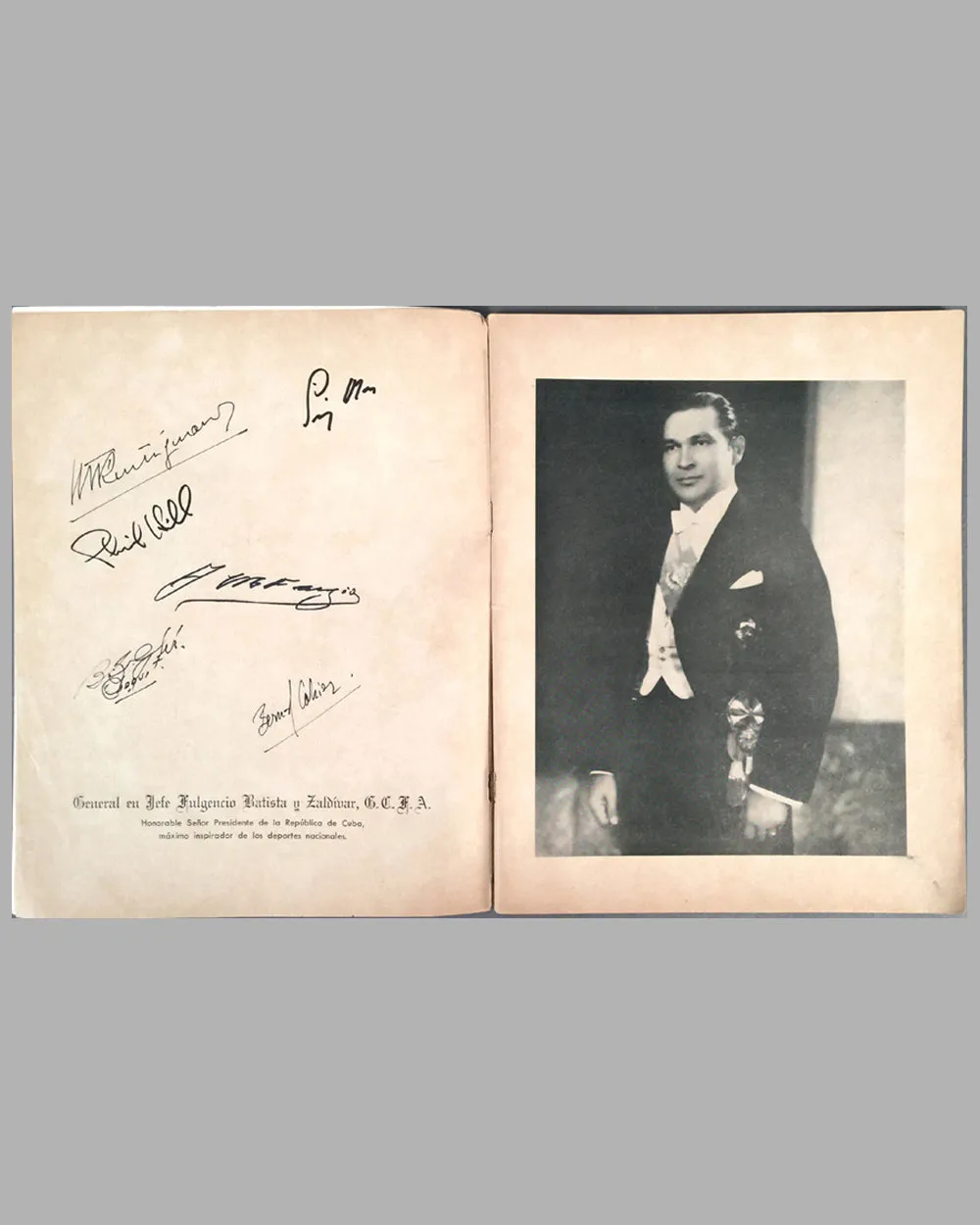 2nd Grand Prix of Cuba original program from 1958 - autographed