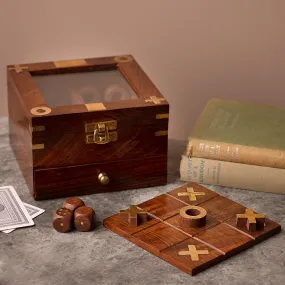 5 in 1 Wooden Box Game Set