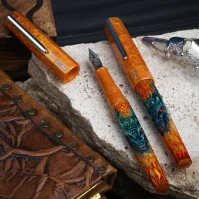 Benu Euphoria Handpainted Dragon Fountain Pen in Glasog