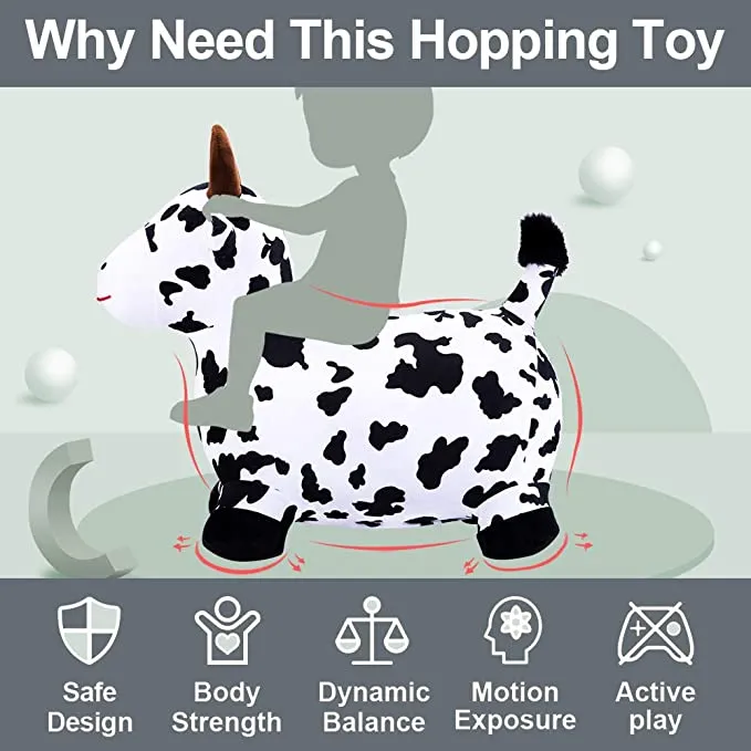 Bouncy Pals Cow Hopping Horse Ride On Animal Play Toys