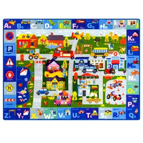 Classroom Rug for Kids | 78x59 ABC Rugs | City