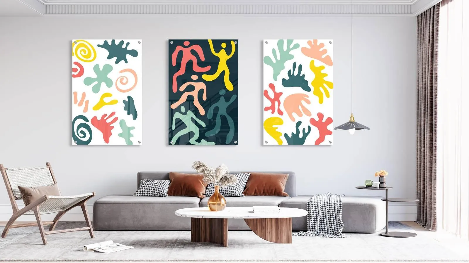 Colorful Design Set of 3 Prints Modern Wall Art Modern Artwork