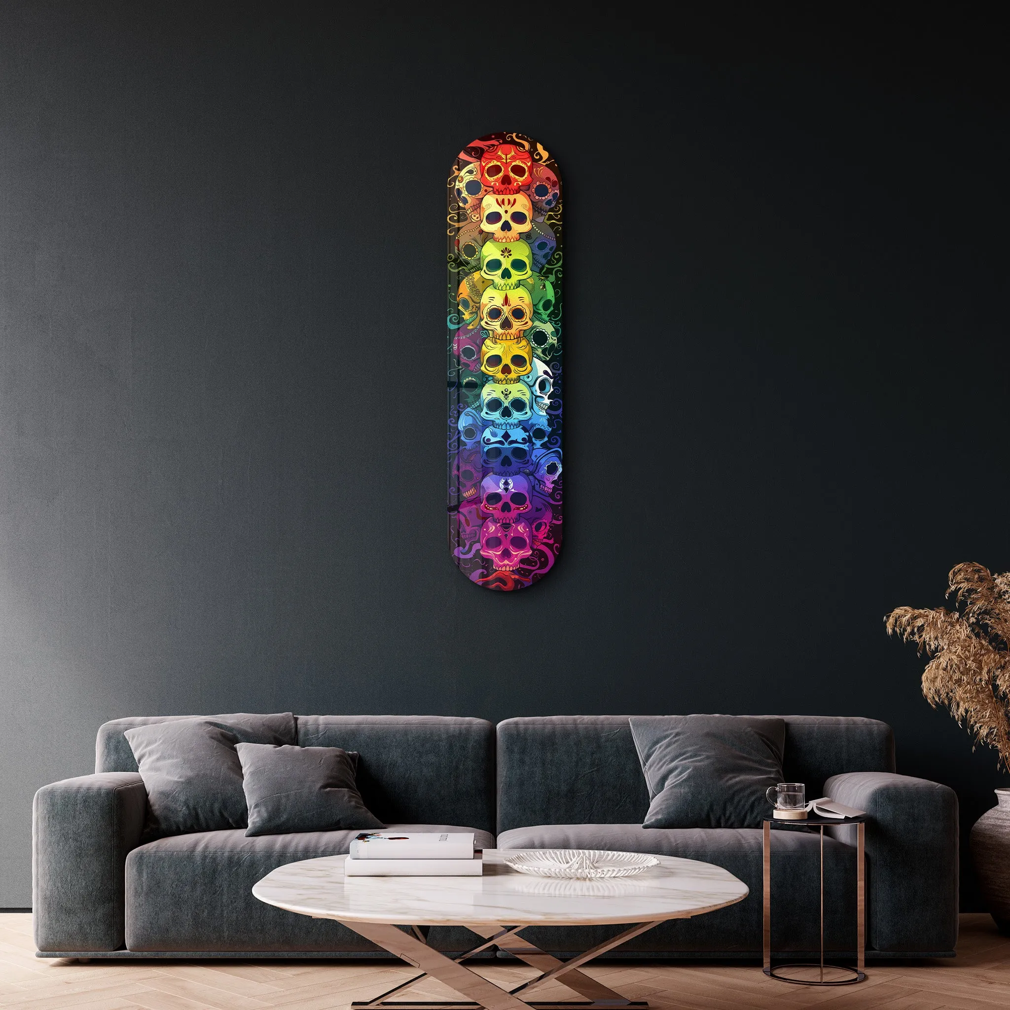 Colorful Skulls | Glass Wall Art