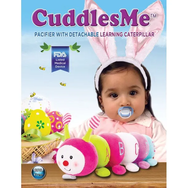 CuddlesMe Pacifier with Detachable Plush Learning Caterpillar ABC