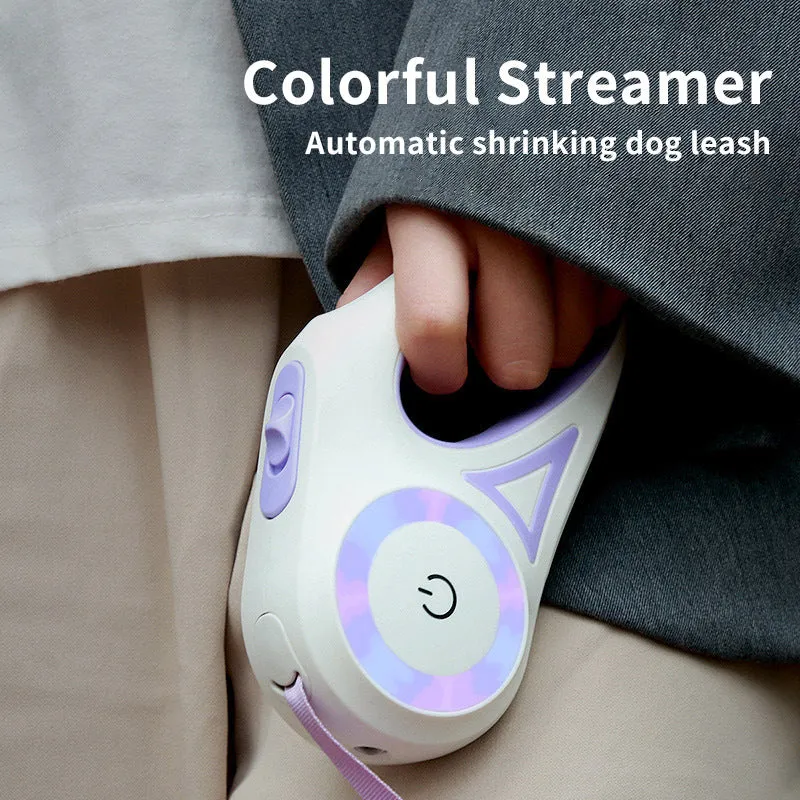 Dog Leash Retractable Leash And Dog Collar Spotlight Automatic Pet Dog Cat Traction Rope For Small Medium Dogs Pet Product/ Correa retráctil para perros y collar para perros Spotlight automático