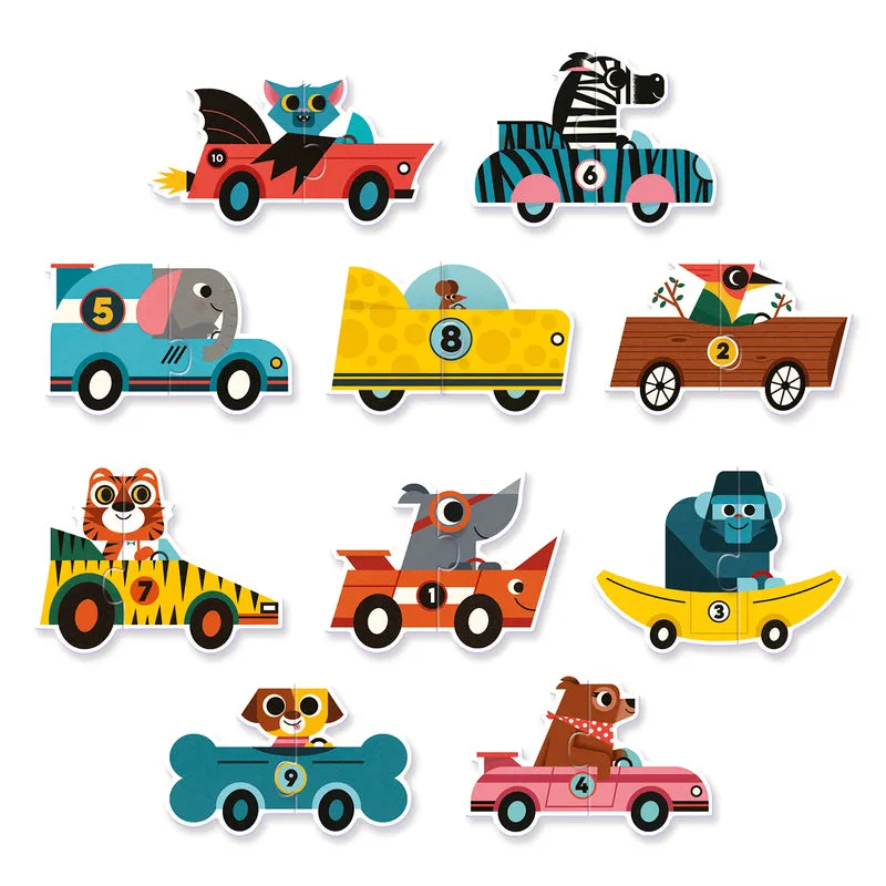 Duo Racing Cars 20pc Toddler Puzzle - Djeco