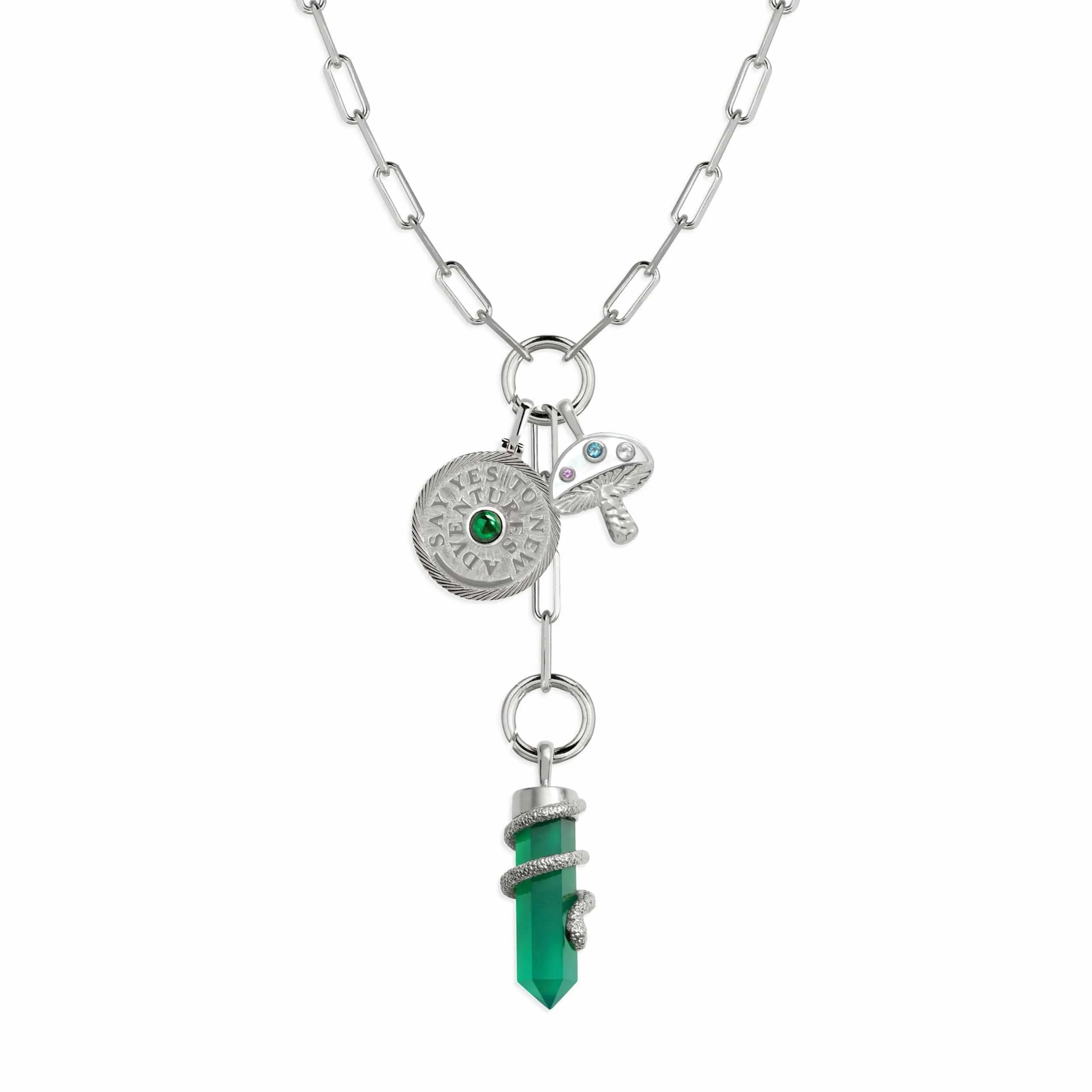 Green Goddess Charm Lariat