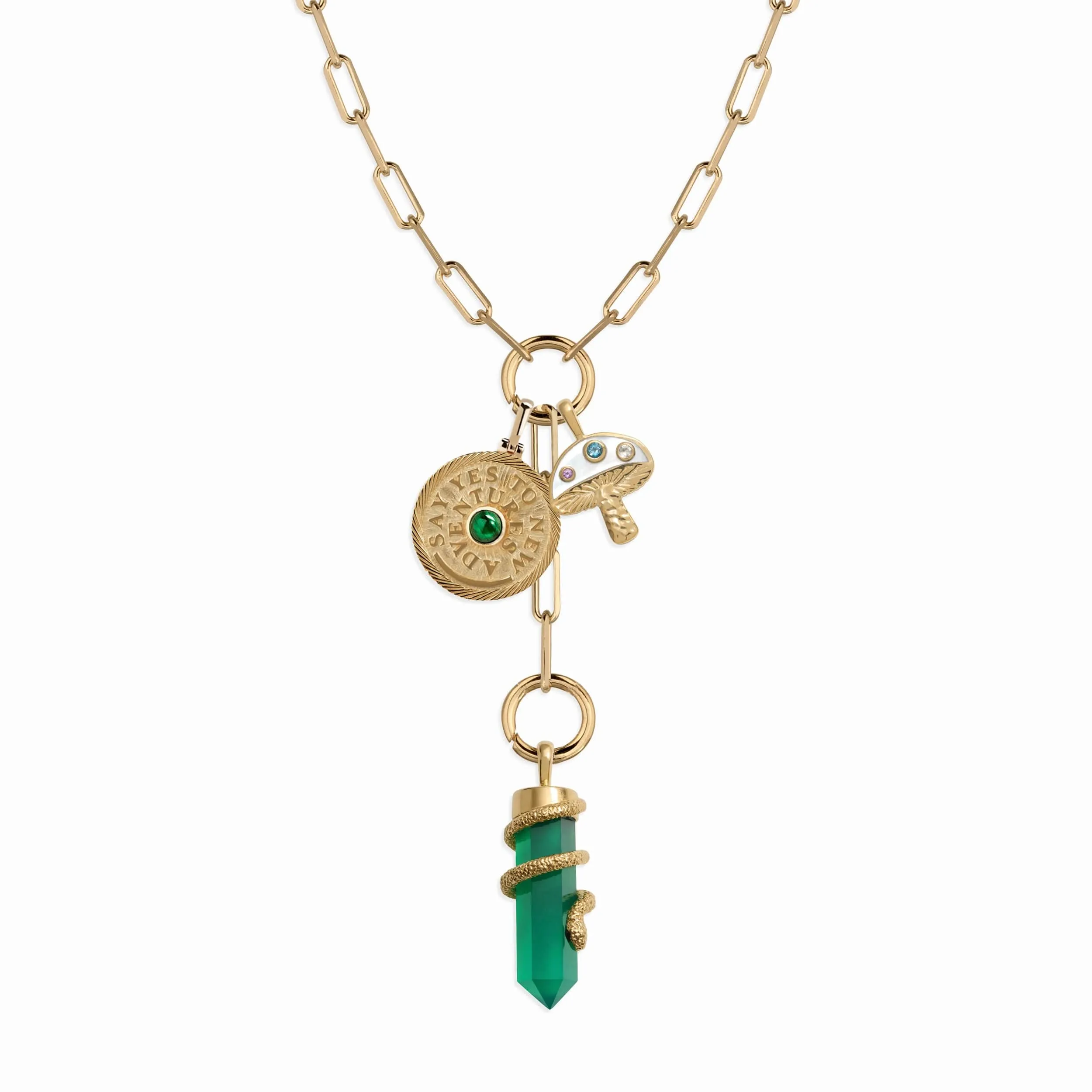 Green Goddess Charm Lariat