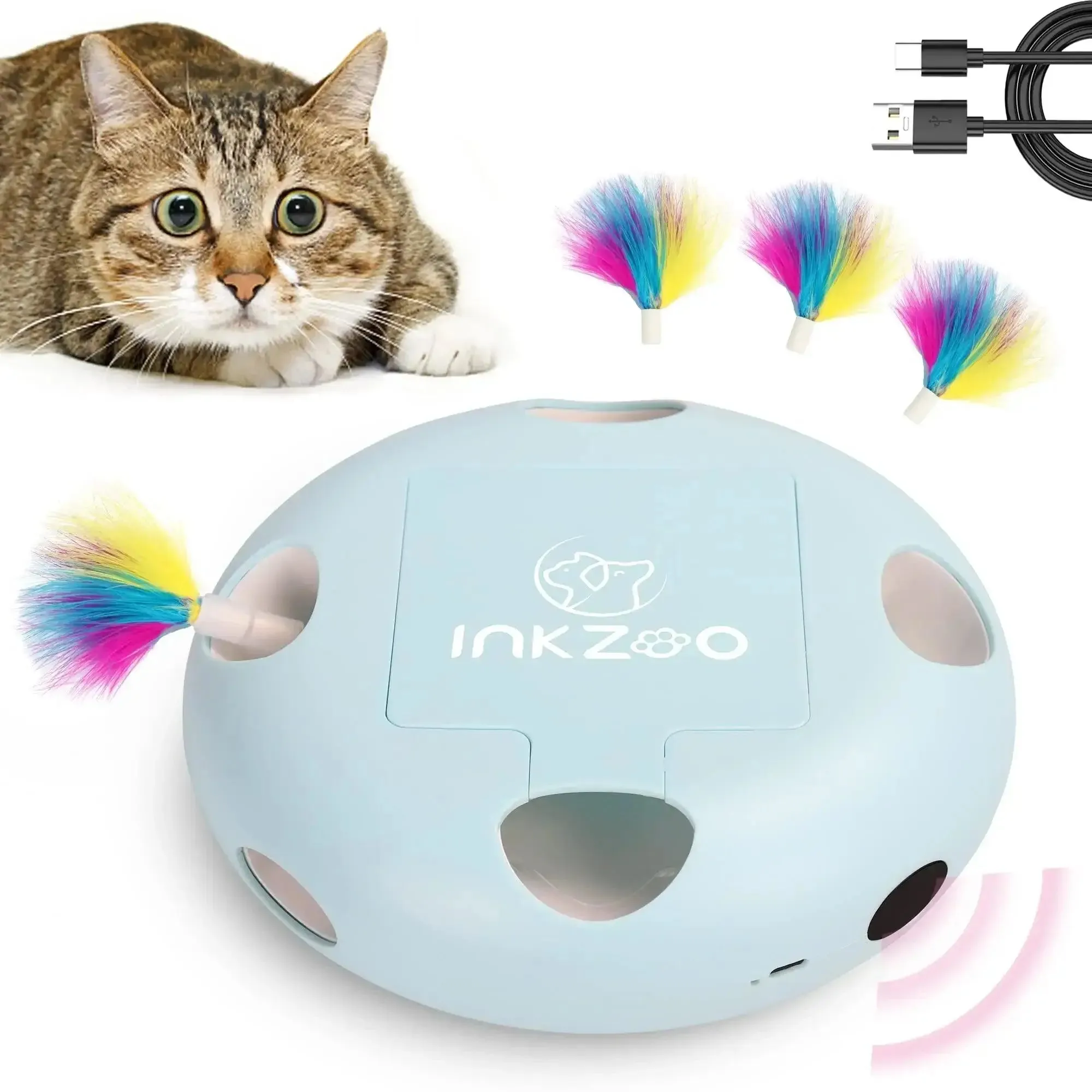 INKZOO Smart Whack-A-Mole Cat Toy