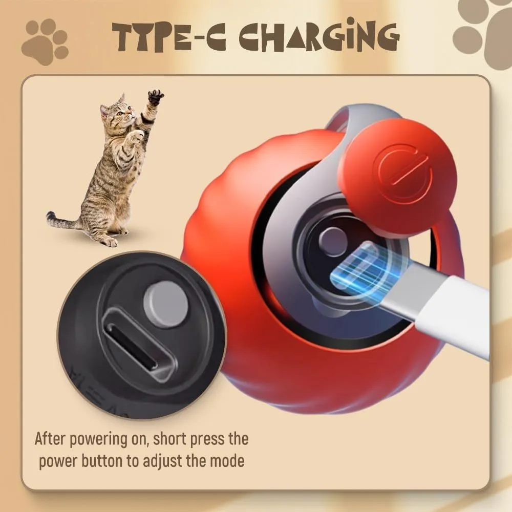 Interactive Cat Toys Balls For Indoor Cats Dogs Rolling Ball Motion Activate Rolling Ball With Touch Control Interactive Self Moving Balls Toys For Large Small Pets