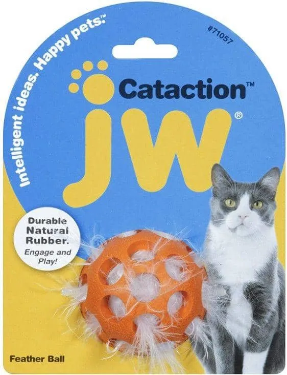 JW Pet Cataction Feather Ball Interactive Cat Toy  - 1 count