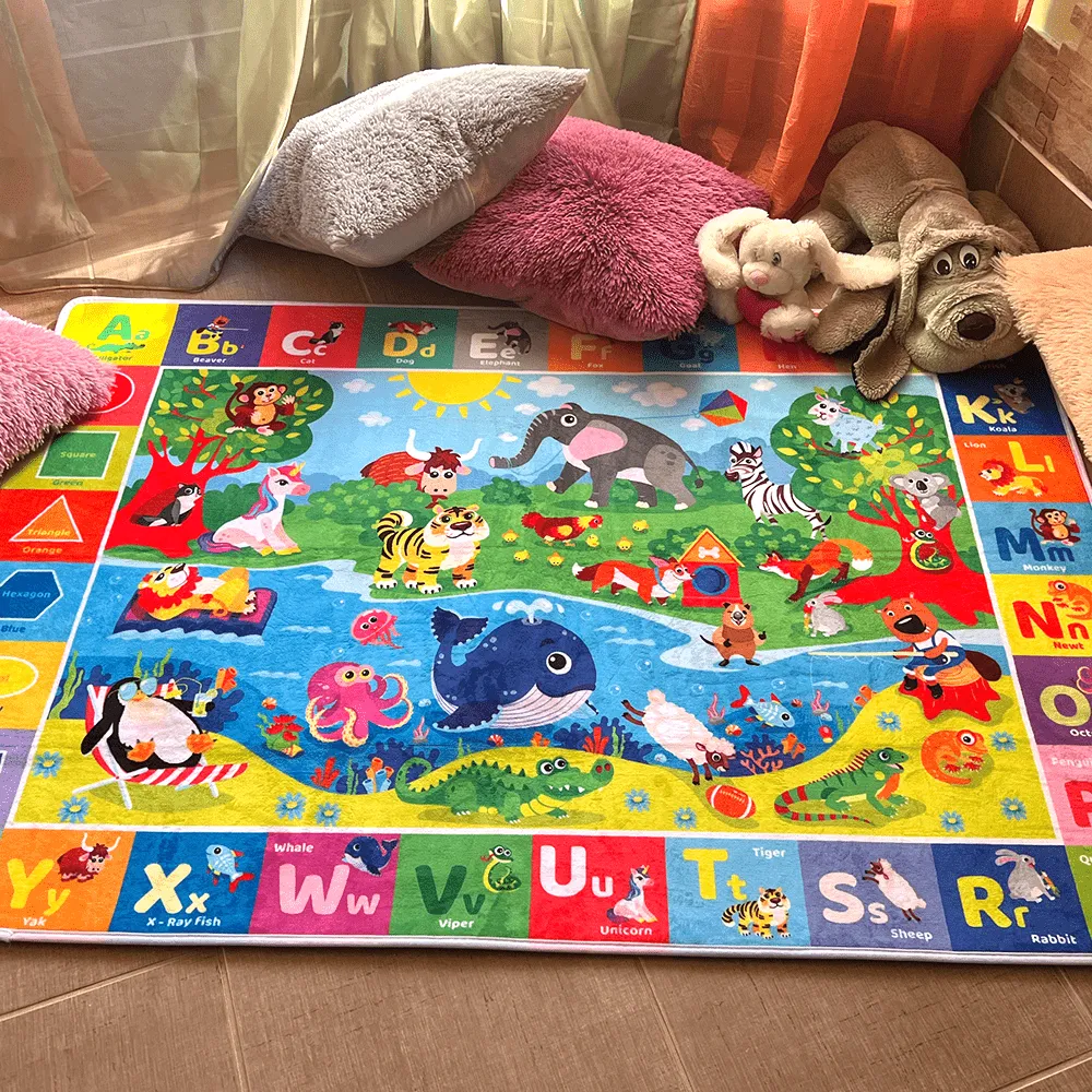 Large Baby Play Mat for Floor | Plush ABC Playmat for Toddlers