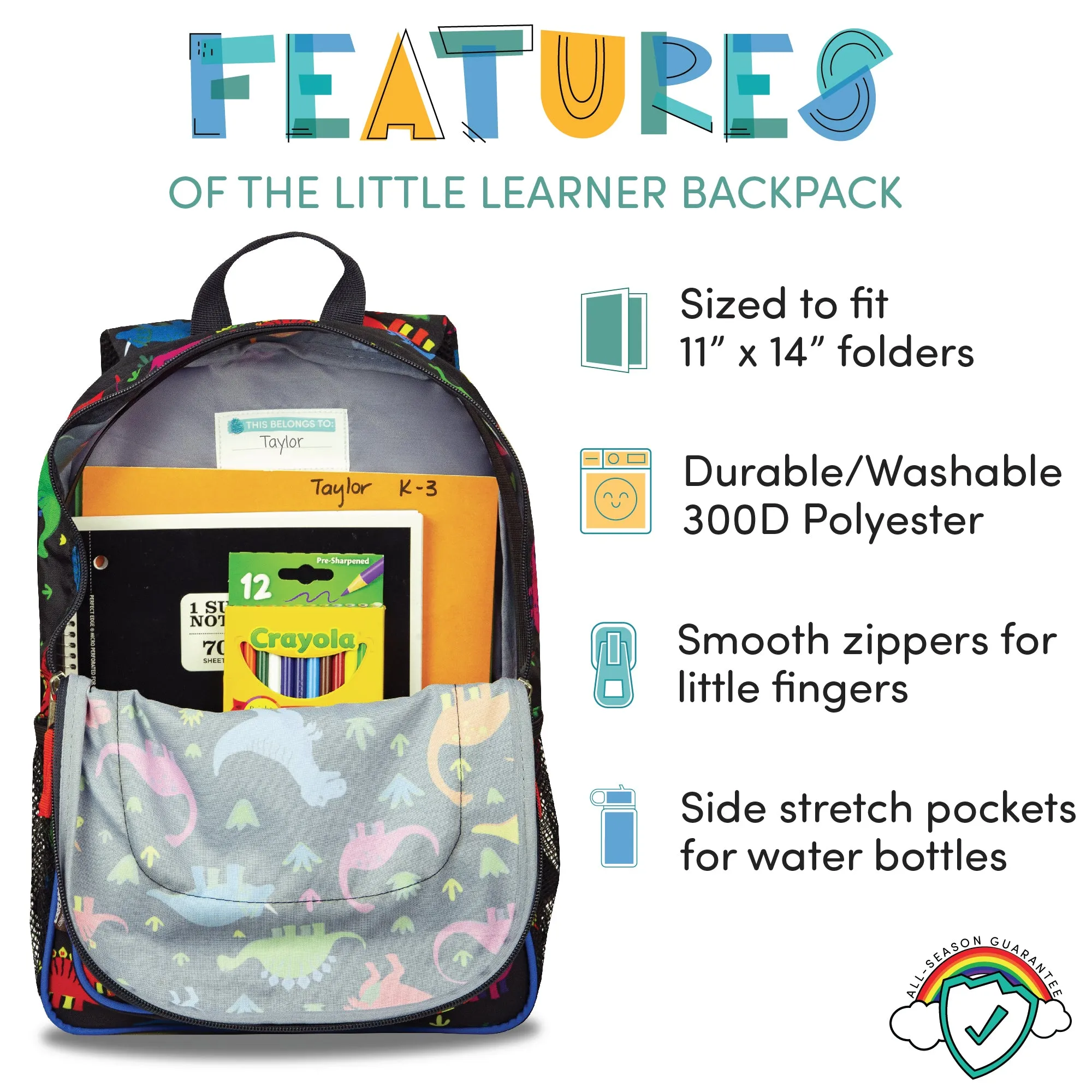 Little Learner 15" Backpack & Lunchbox Set- Fossil Friends