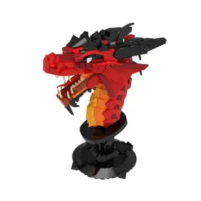 MOC  Compatible  MOC Zodiac Heads Colorful Dragon Head Building Blocks Set Power Symbol Dragon Display Model toys  Kid