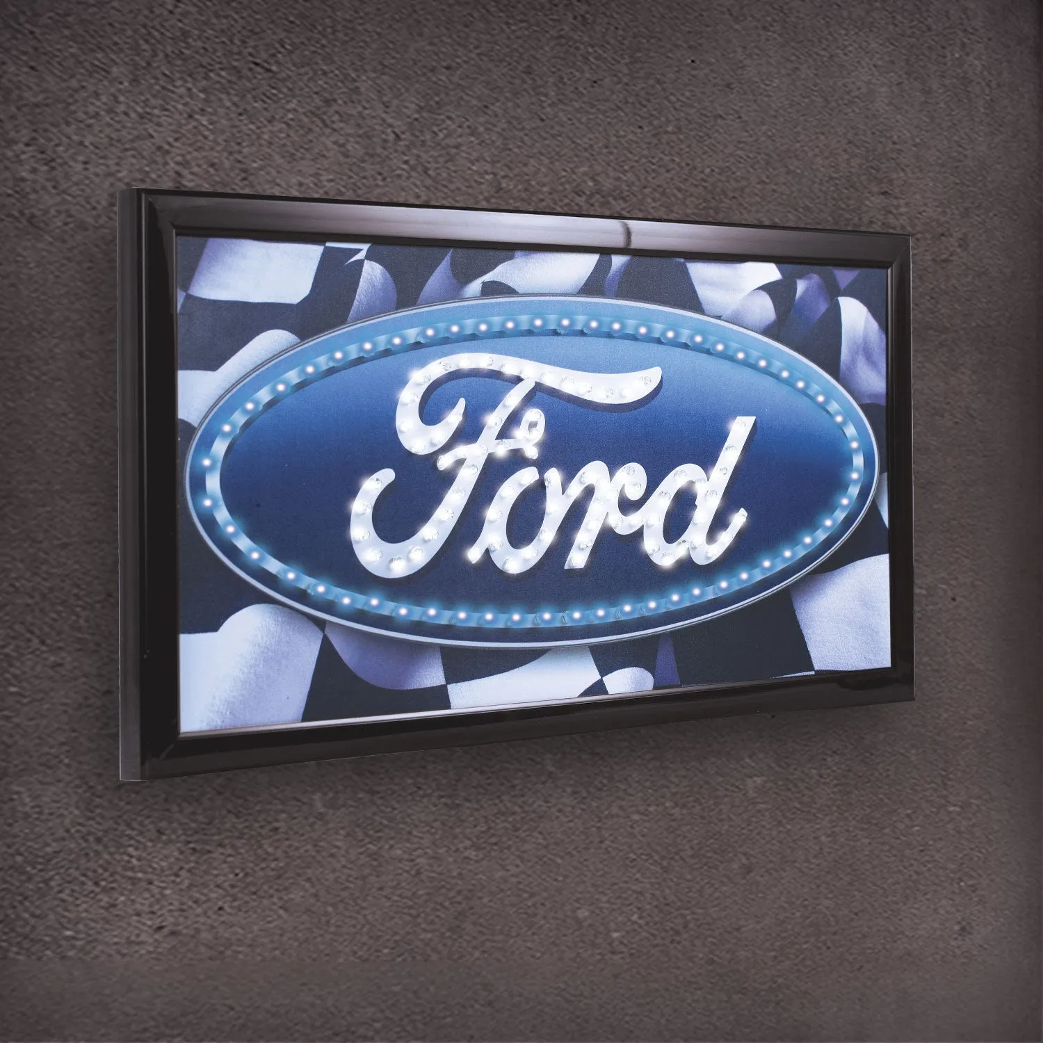 Officially Licensed Ford Logo Framed LED Sign