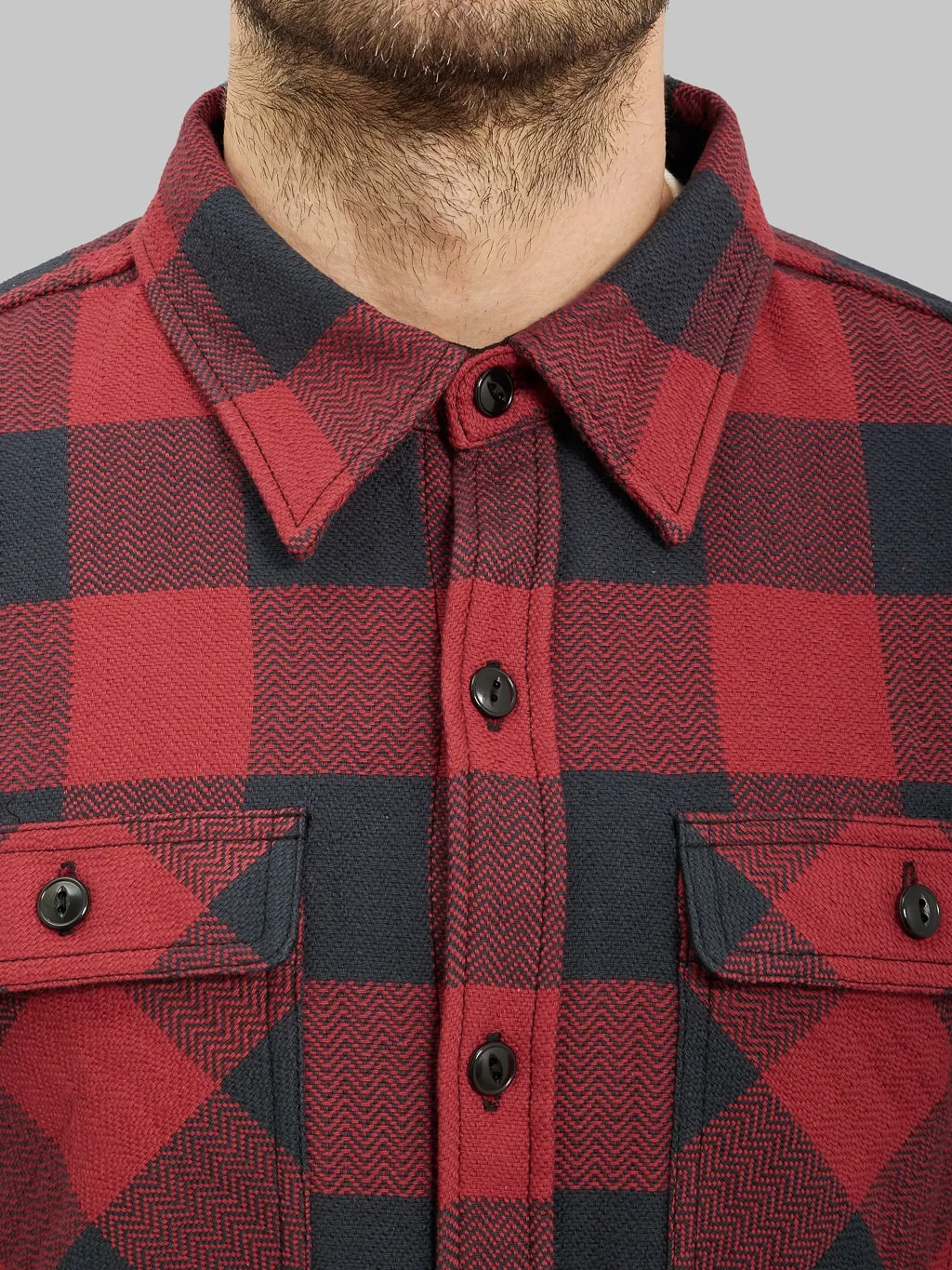 The Flat Head Block Check Flannel Shirt Red/Black