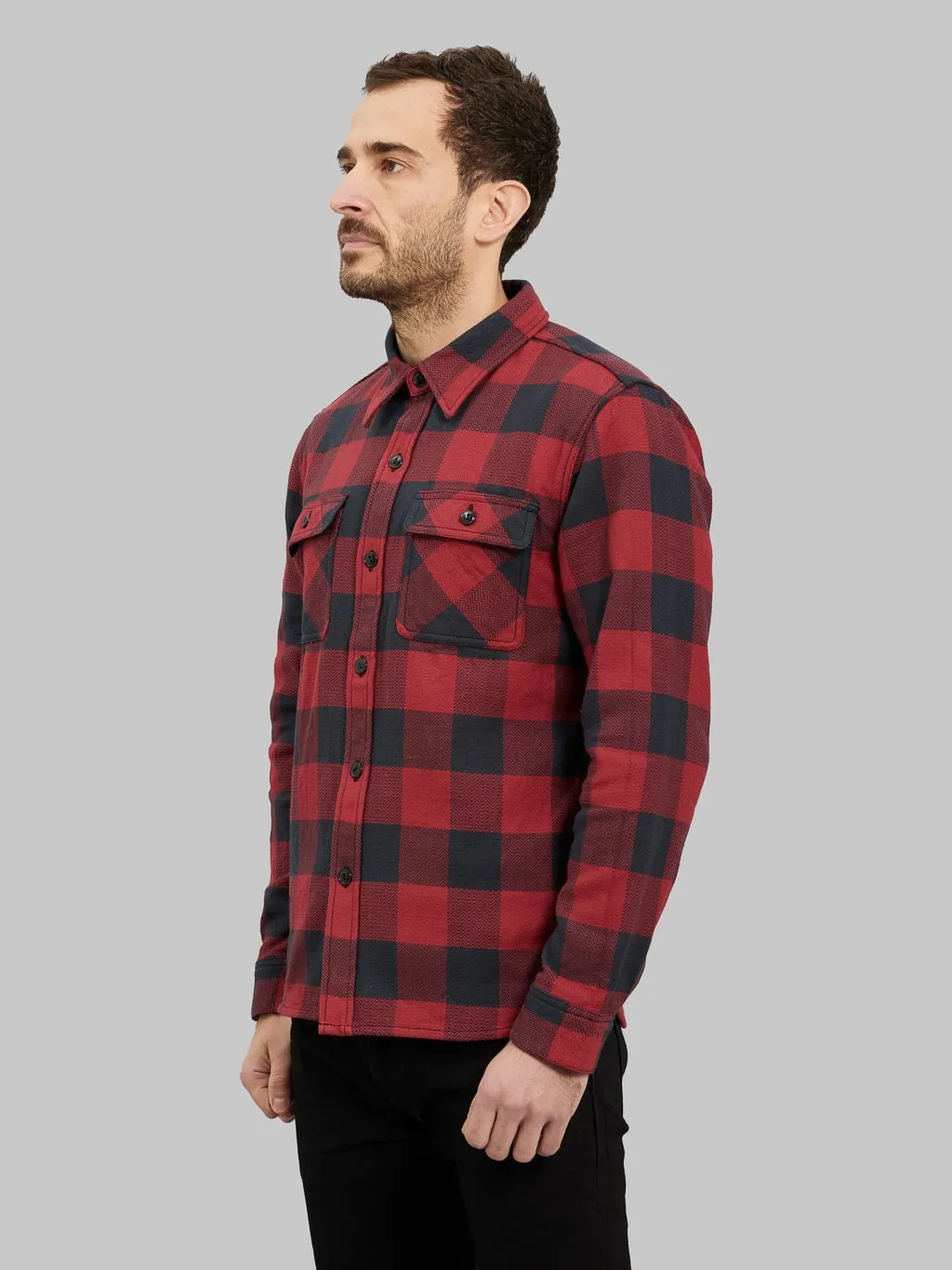 The Flat Head Block Check Flannel Shirt Red/Black