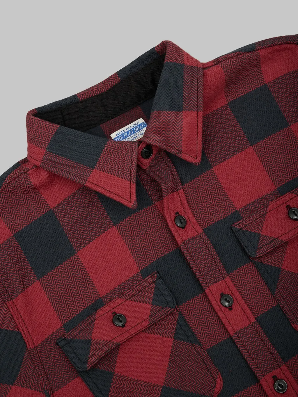 The Flat Head Block Check Flannel Shirt Red/Black