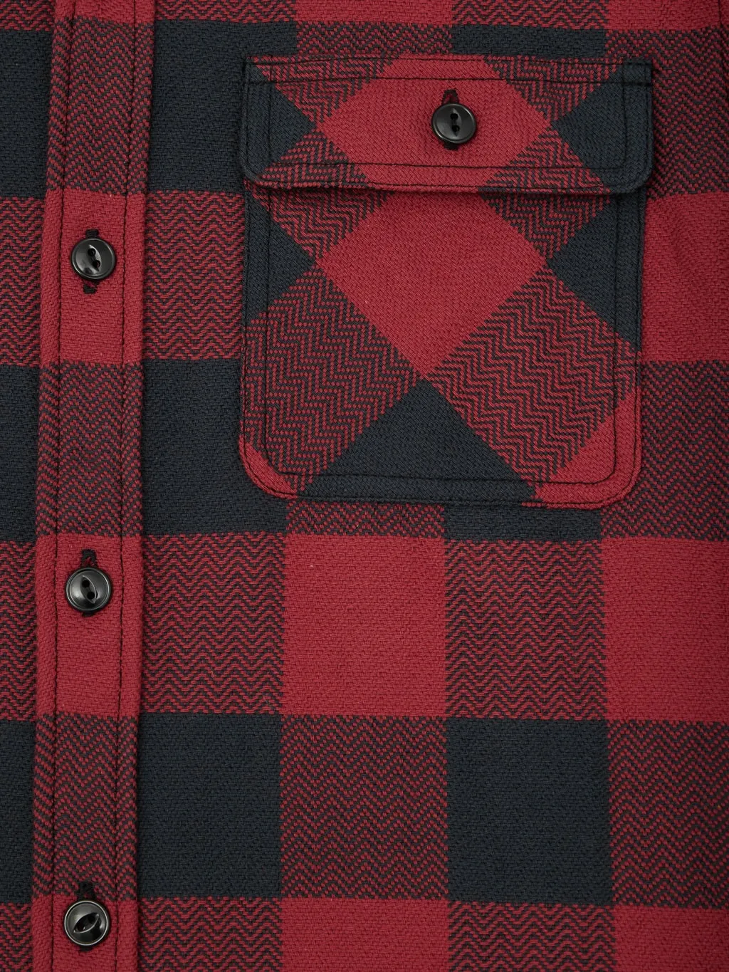 The Flat Head Block Check Flannel Shirt Red/Black