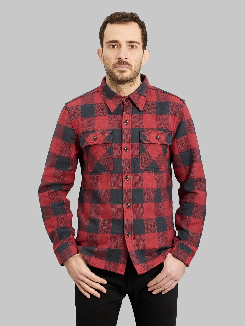 The Flat Head Block Check Flannel Shirt Red/Black