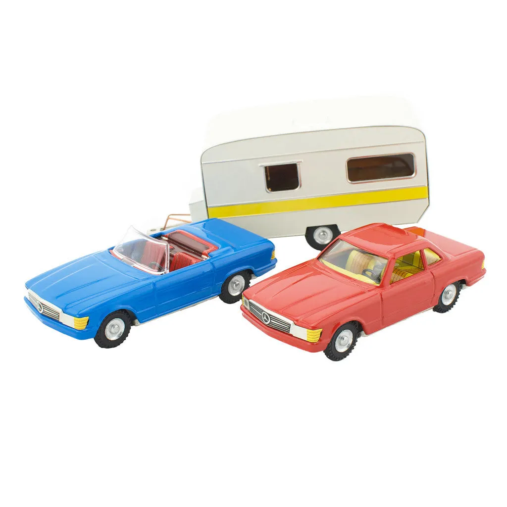 Tin Toy Set - Mercedes Cabrio, Coupe & Caravan