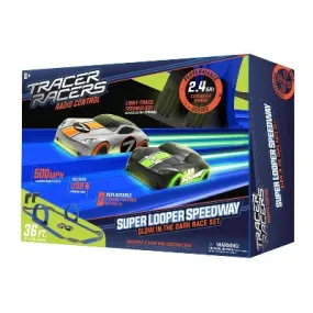 Tracer Racer RC Super Looper Speedway Glow In The Dark Race Set