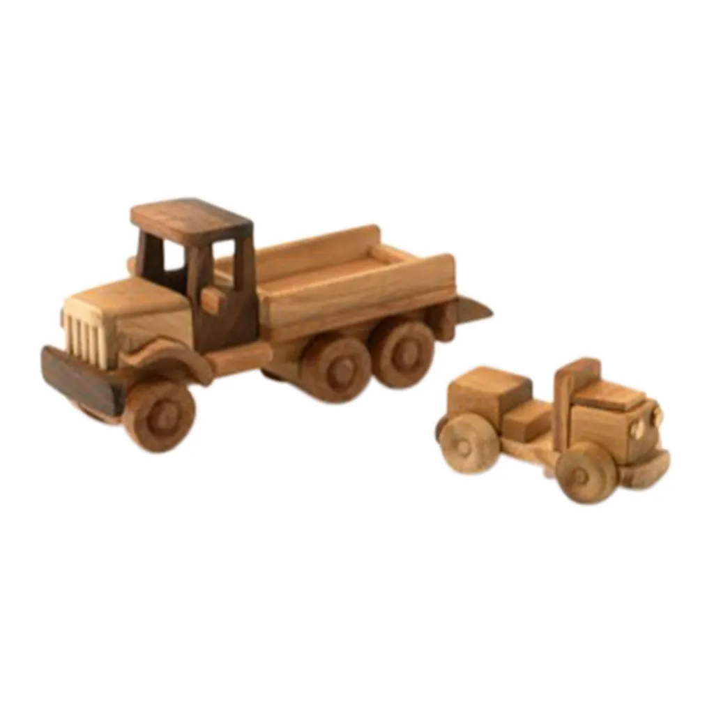 Wooden Tow Truck With Car - Alvara